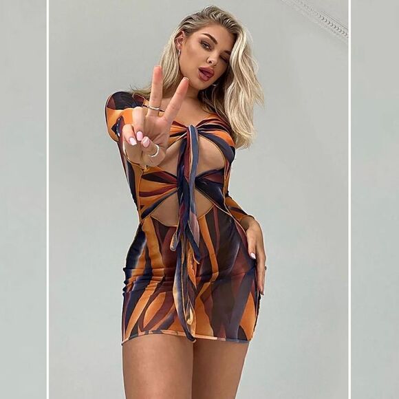 Fashion Nova Dresses & Skirts - Fashion Nova All Talk Mesh Mini Dress